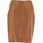 Cognac tan leather pencil skirt view 1