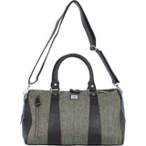 Ashwood Leather & Harris Tweed® Cloth Doctor Holdall Brown/Green: TW-46-09-BG
