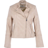 Leather Biker Jacket Cream: N-31