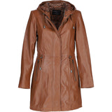 Stylish Ashwood Leather Ladies Three Quarter Jacket Tan: Emilia