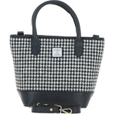 Ashwood Leather & Harris Tweed® Cloth Large Grab Bag Black/White: TW-64-12-BW
