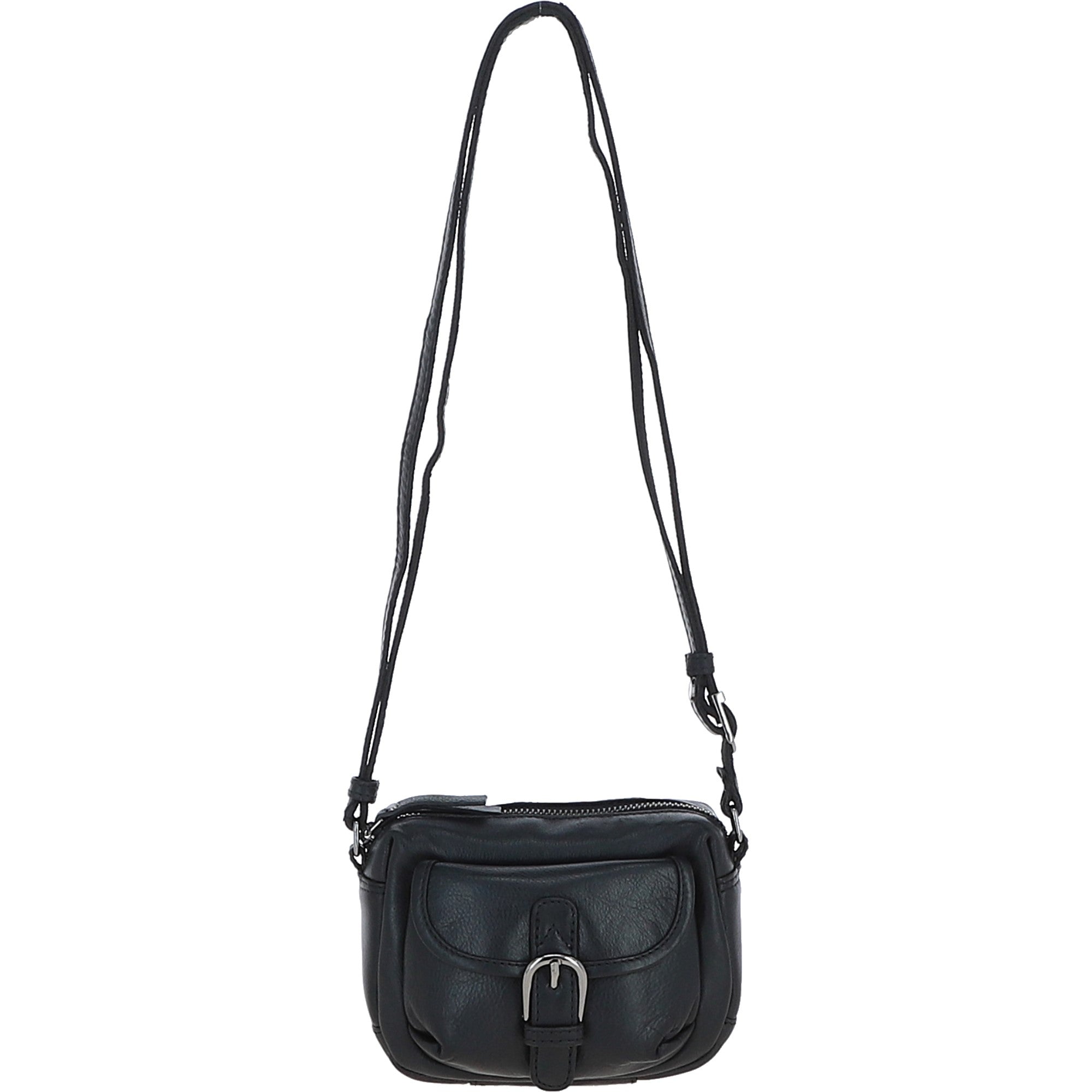 Ashwood Leather Smart Women's Buckle Crossbody Bag Black: S-31