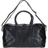 Large Leather Weekend Holdall Black: TL-009