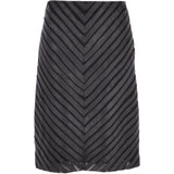 Women's Long 23.5 Inch Leather Skirt Black : Lycra Skirt