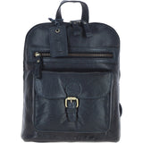 Small Vintage Leather Backpack Navy – G25
