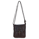 Luxury Small Leather Flight Bag Brandy: D-90
