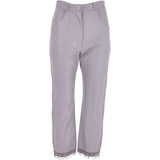 Womens 60's Hippy Leather Jeans Lilac: 479