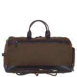 Fenland Canvas & Leather Holdall Brandy/green: FEN-757