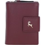 Ashwood Leather RFID Secure Wallet/Purse with Zip and Stud Closure Wine: X-30