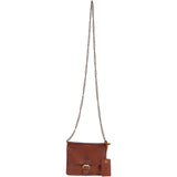 Vintage Mini Leather Cross Body Shoulder Bag With Chain Strap Honey  – G27