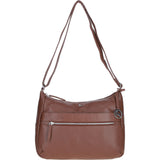 Leather Shoulder Bag with Zip & Magnetic Pocket Cognac: Meath