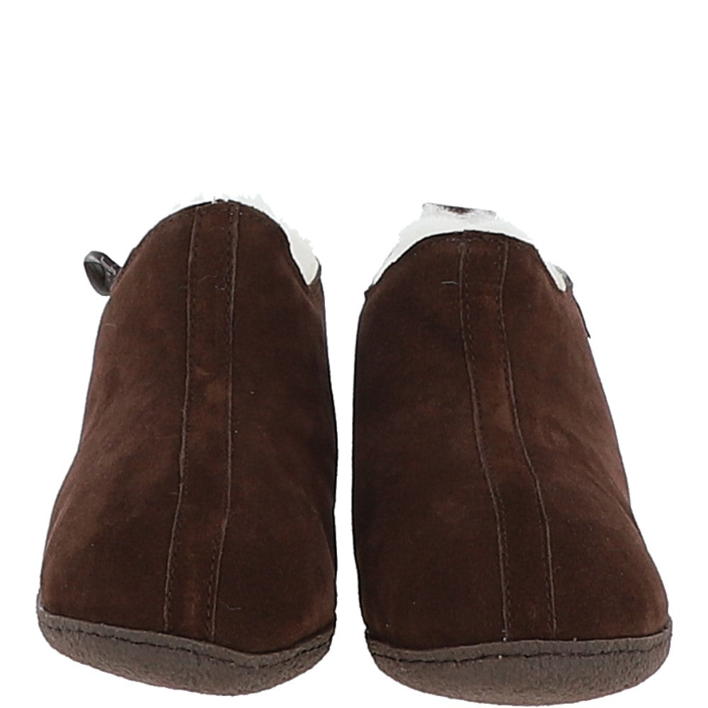 Fenland Classic Suede Sheepskin  Bootie Slippers Brown: MENS BOOTY