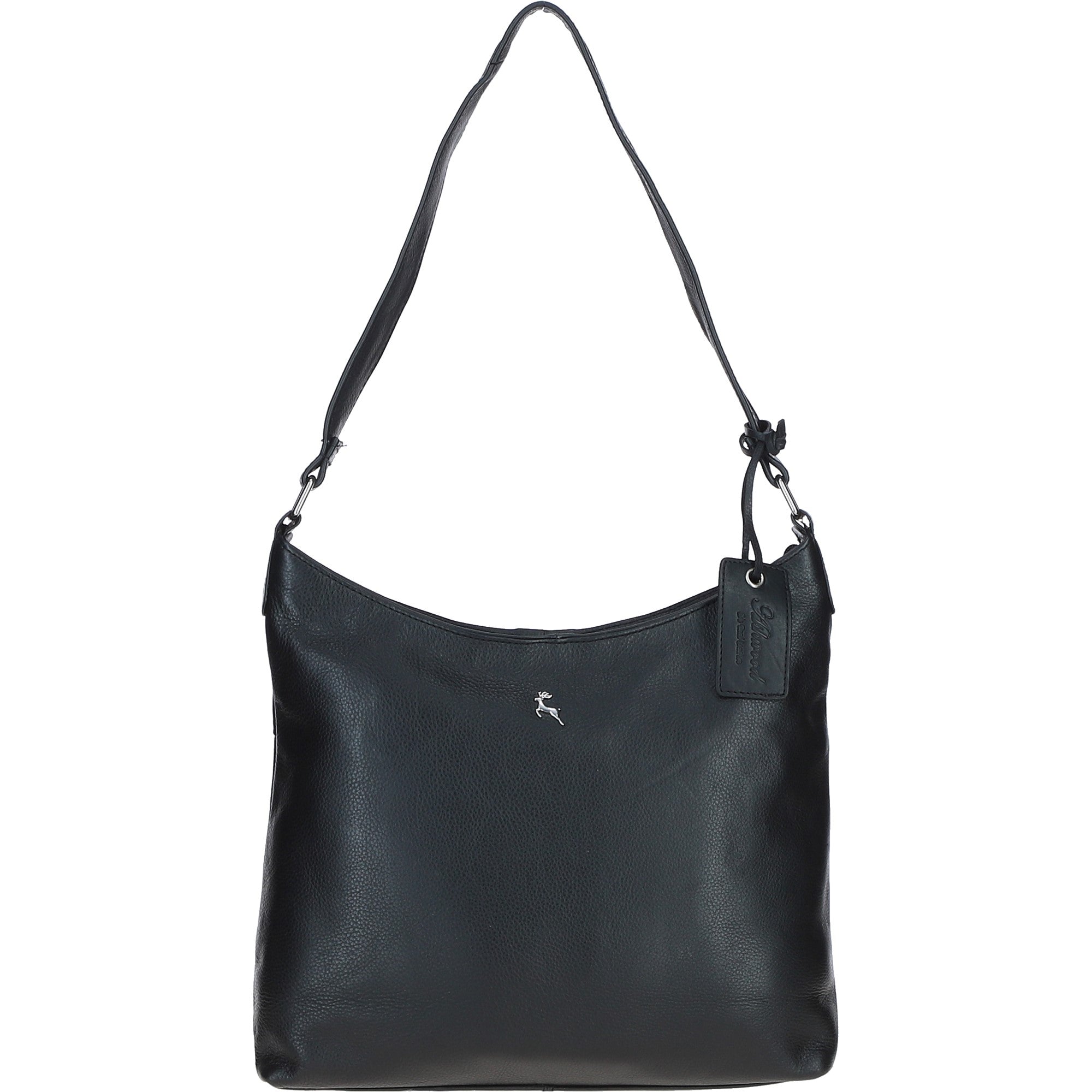 Chic Leather Shoulder Bag & Secure Zip Closure Black: Antrim