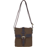 Fenland Canvas & Leather Crossbody Bag Brandy/green: FEN-753