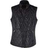 Diamond Quilted Leather Gilet Black: RIGDEN GILLET