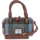 Ashwood Leather & Harris Tweed® Cloth X-Small Barrel Bag Tan/Mcload: TW-60-02-TM