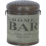 Ashwood Leather Home Bar Stool Brown/Grey: KI-039