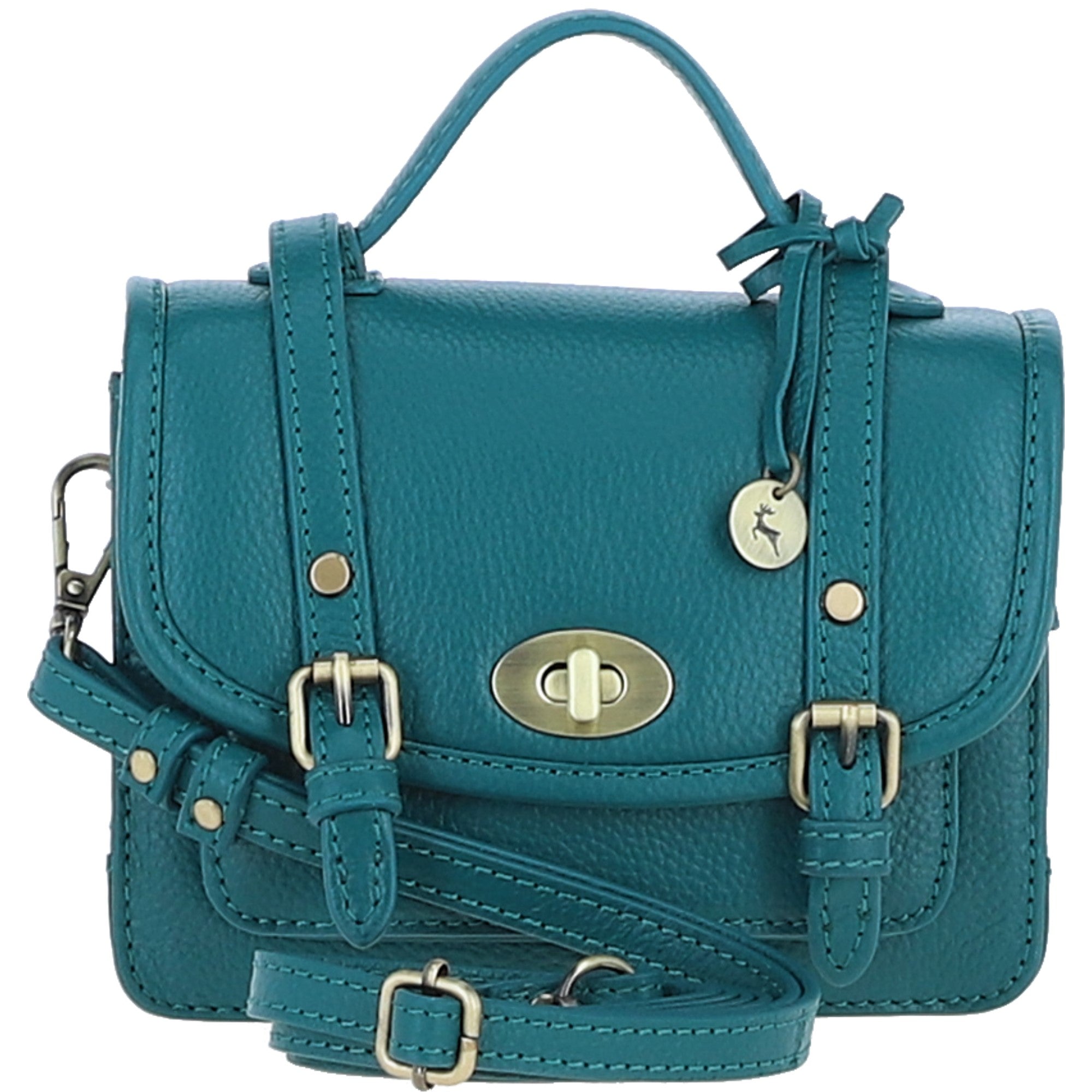 Stylish Ashwood Leather Small Satchel Bag Green: Y-61