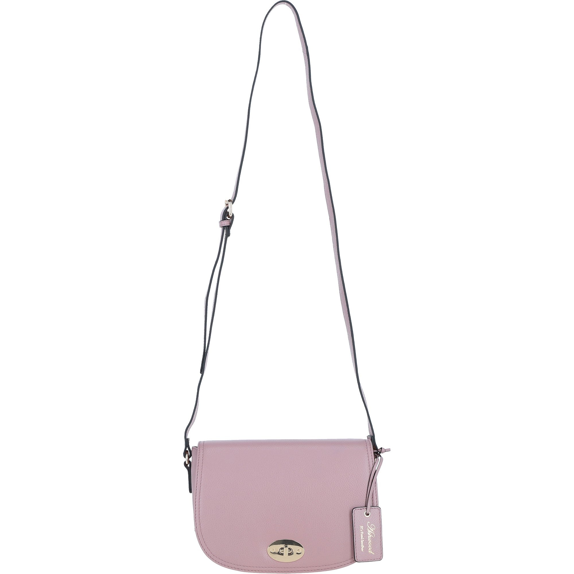 Ashwood Leather Crossbody Bag with Twist Lock Wood Rose: 64787