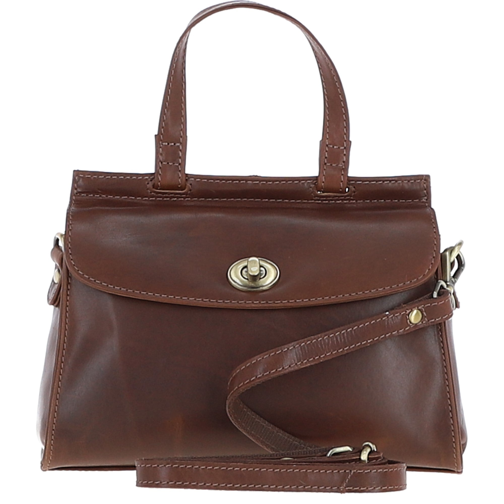 Ashwood Medium Leather Grab Bag Brown: V-83