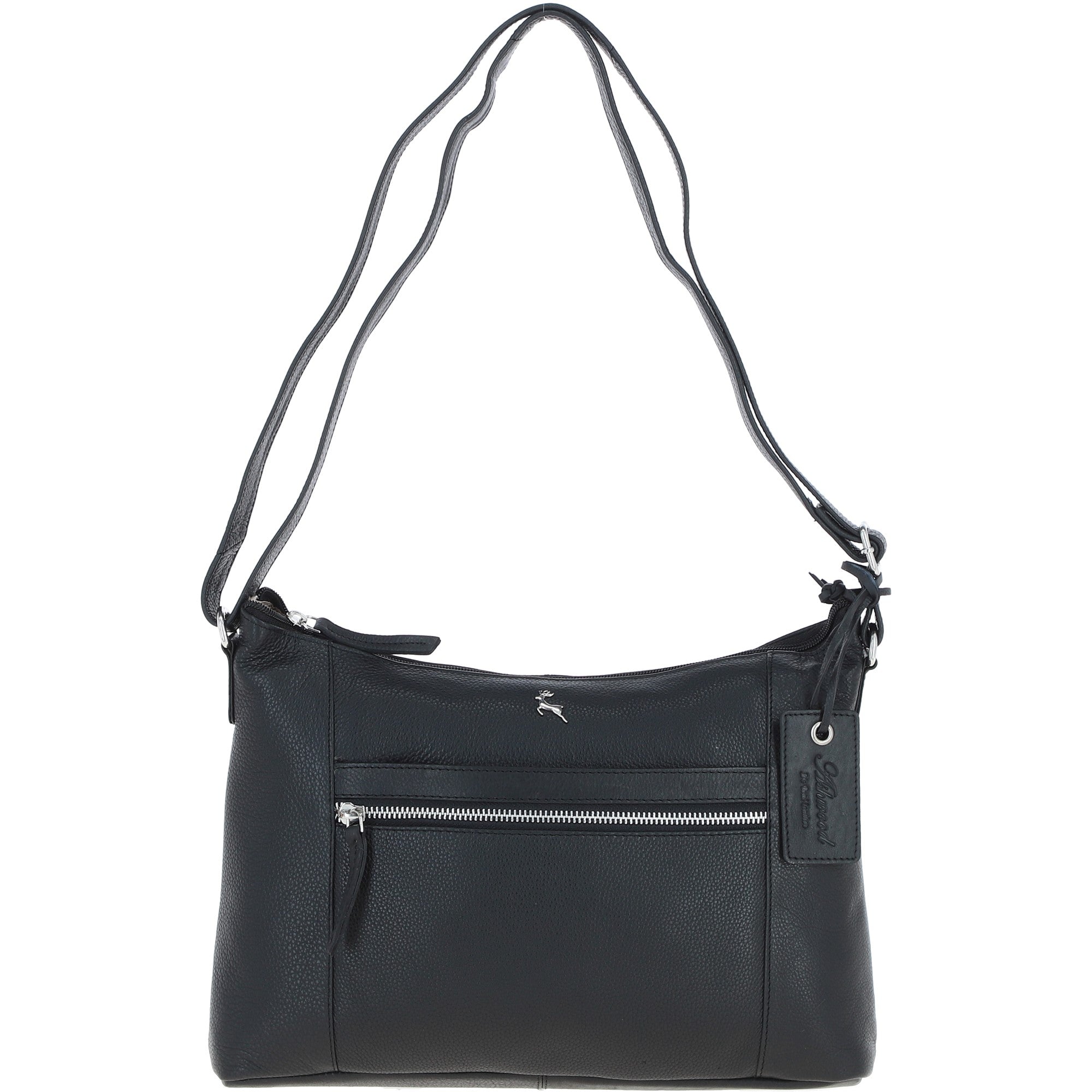 Ashwood Leather Ladies Essential Crossbody Bag Black: MI-09