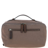 Fenland Canvas & Leather Wash Bag Mud/grey: FEN-759