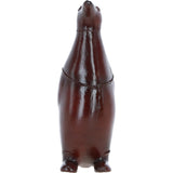 Elegant Leather Penguin Home Decor Ornament Chestnut: LF-193