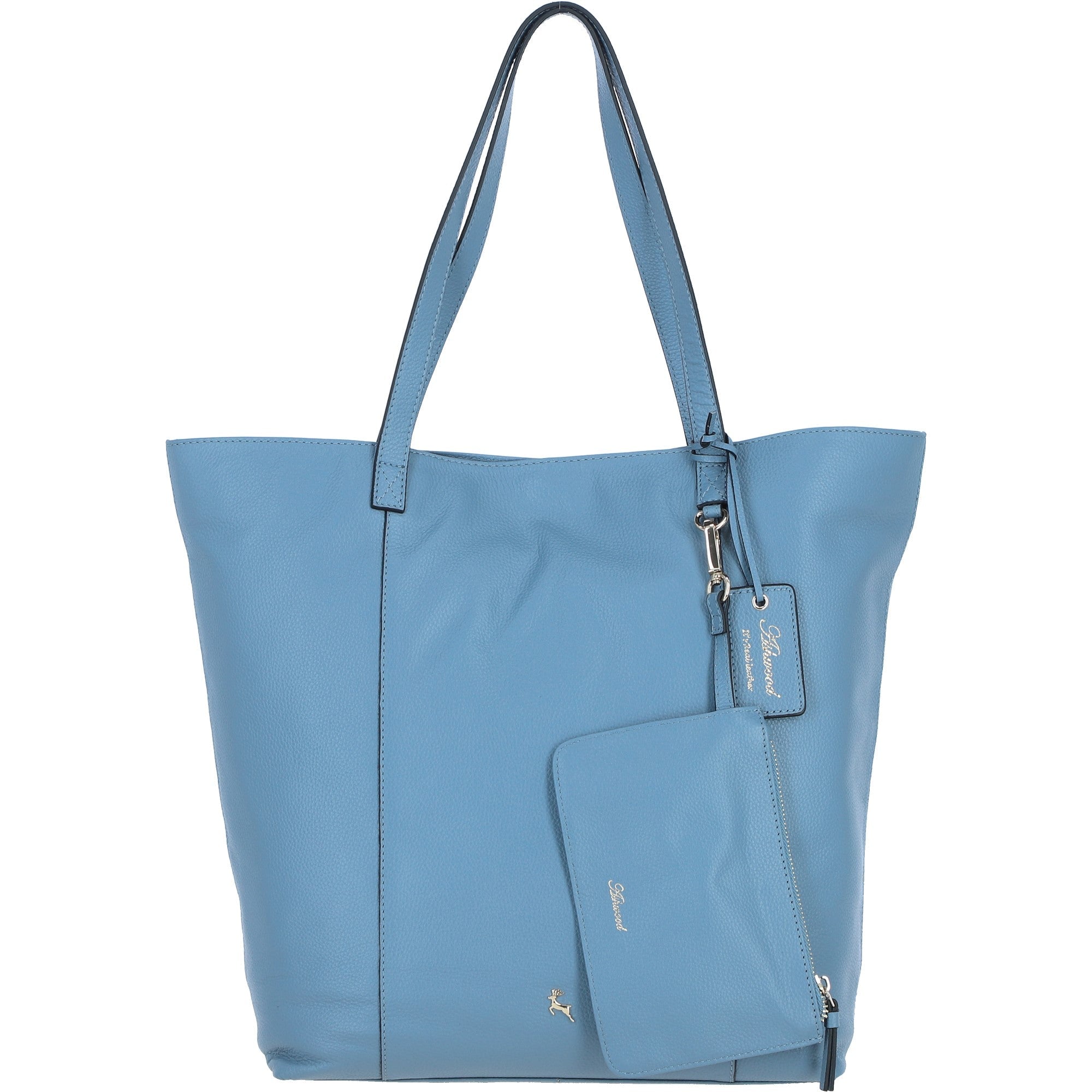 Ashwood Leather Shoulder Bag with Detachable Pouch Denim: 64454