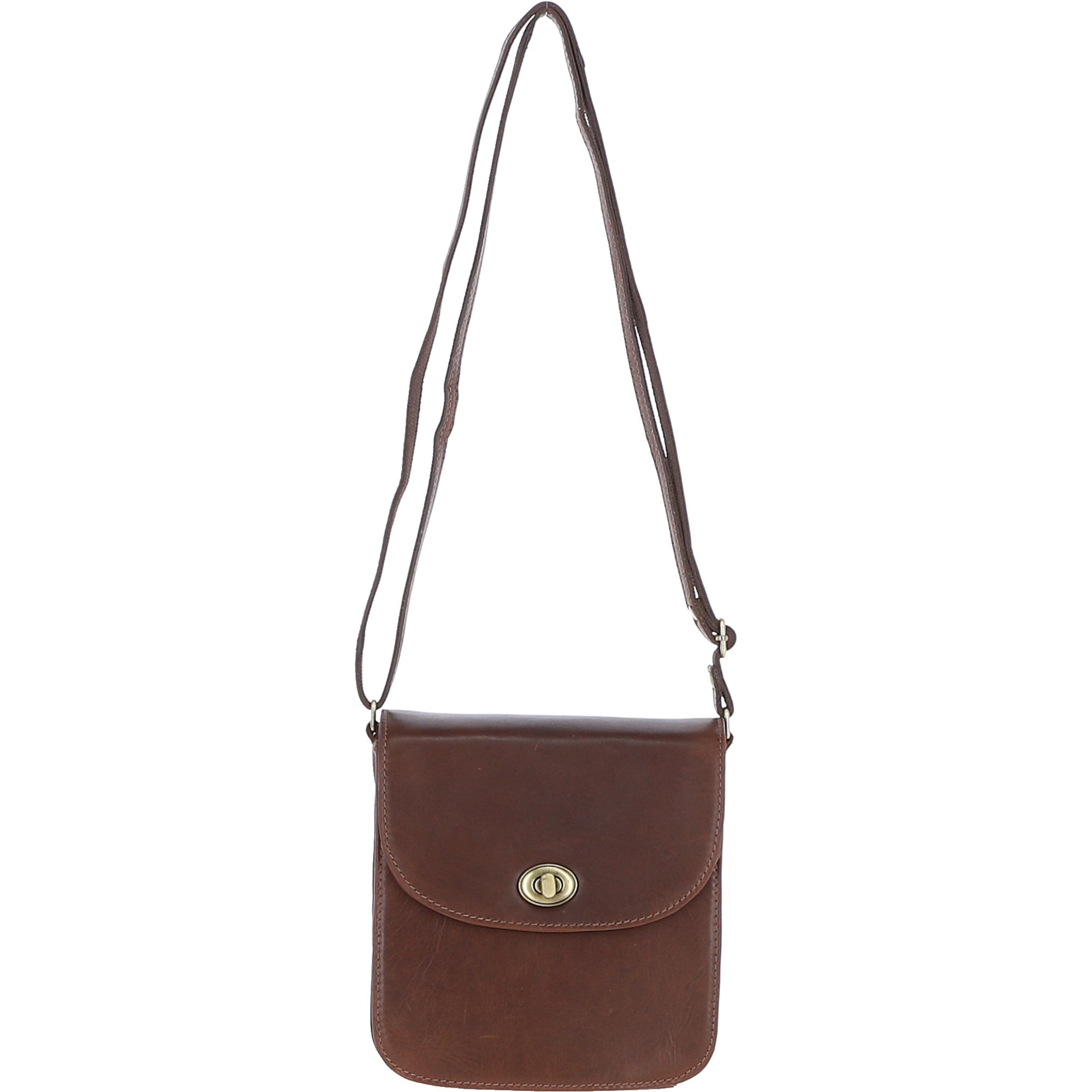 Ashwood Medium Leather Crossbody Bag Brown: V-81