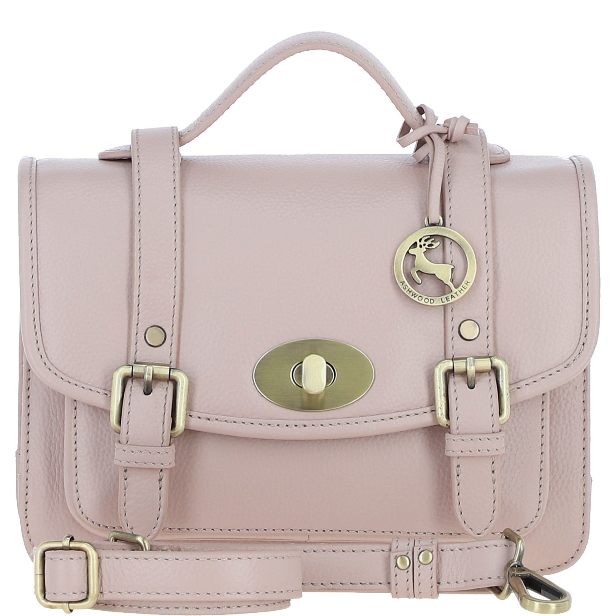 Stylish Ashwood Leather Large Satchel Bag Beige: Y-63