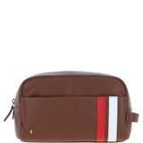 Gabicci Leather Washbag With Striped Tan: GB-64953