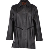 Womens Single Breasted Oversized Leather Coat Black/ani: IVONNE 2
