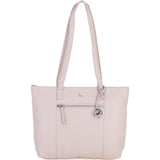 Designer Leather Shoulder Bag with Secure Zip Pocket Blush: Bray