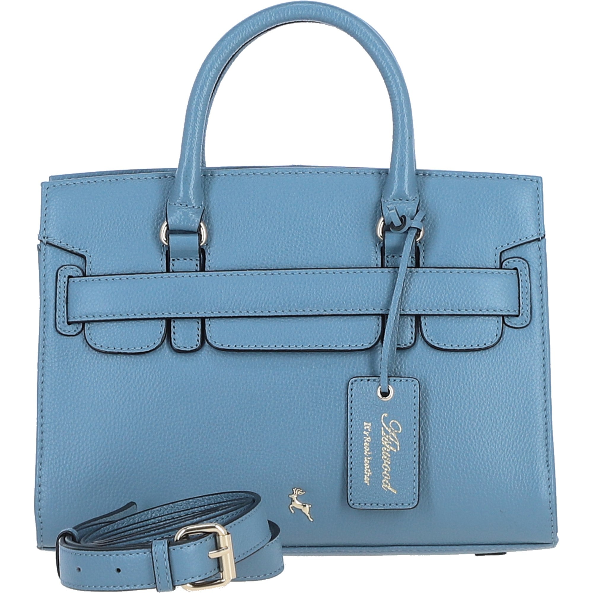 Ashwood Leather Handbag with Detachable Crossbody Strap Denim: 64747