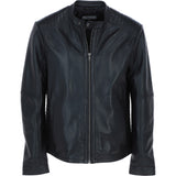 Ashwood Leather Mandarin Collar Men's Biker Jacket Black: e-16110