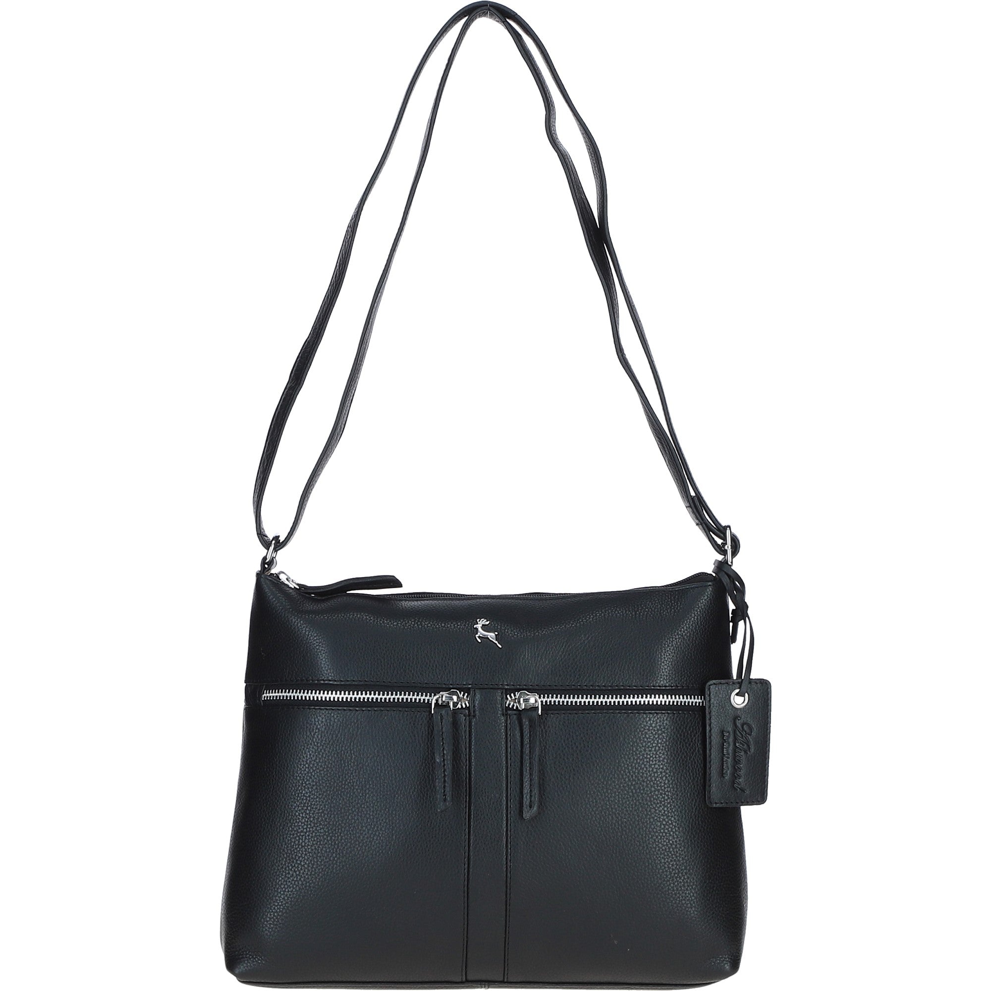 Sleek Luxe Leather Shoulder Bag Black: Mourne