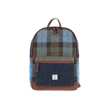 Ashwood Leather & Harris Tweed® Cloth Multi Colour Backpack Tan/Mix: TW-83-21-TM