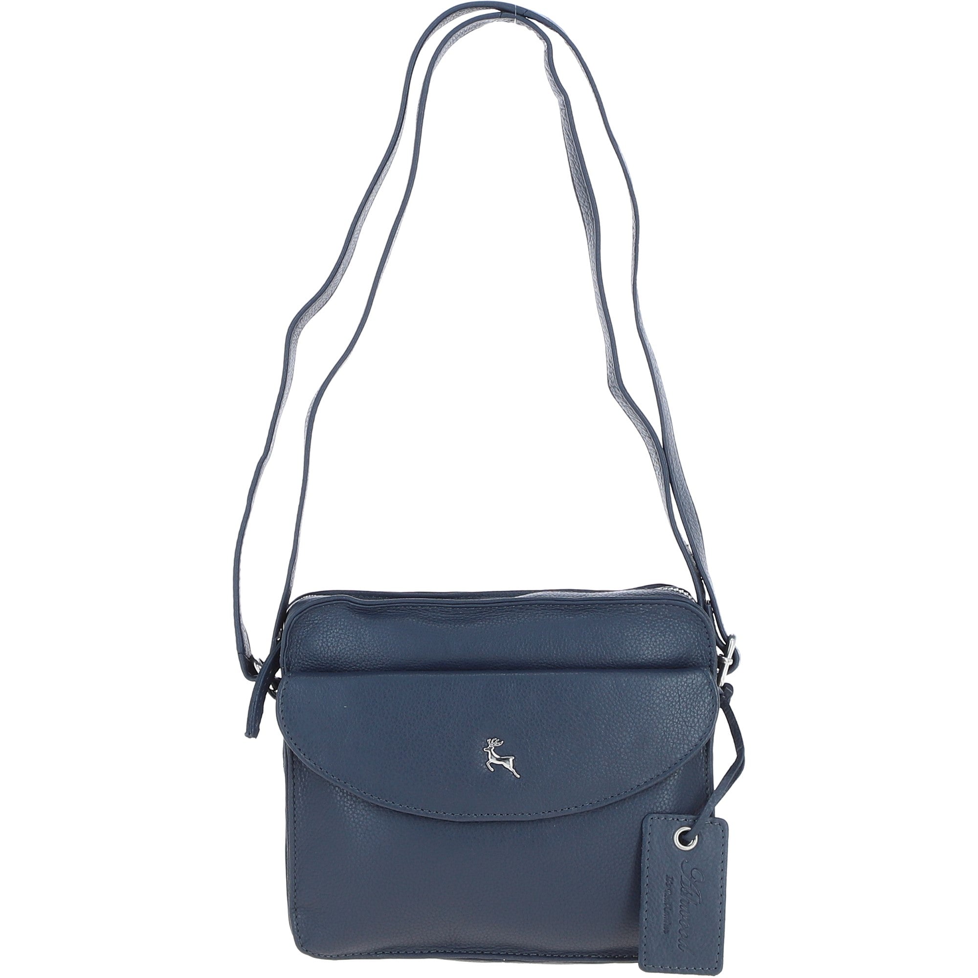 Ashwood Leather Ladies Crossbody Bag Navy: Glasgow