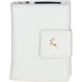 Ashwood Leather RFID Secure Wallet/Purse with Zip and Stud Closure White: X-30