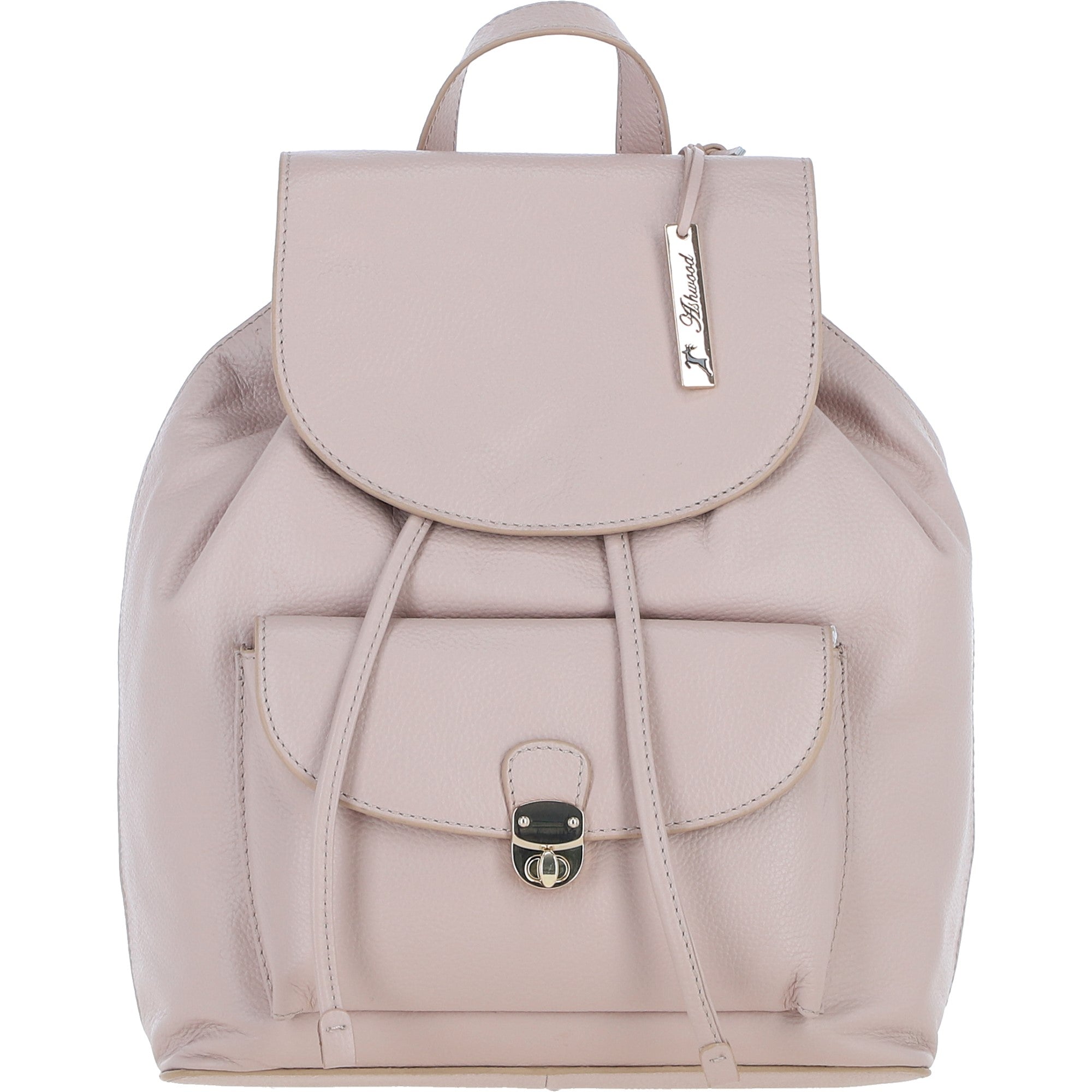 Ashwood Genuine Leather Compact Backpack Beige: Y-57
