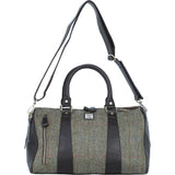 Ashwood Leather & Harris Tweed® Cloth Doctor Holdall Brown/Green: TW-46-09-BG
