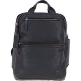 Mens Leather Backpack Black: Jordan