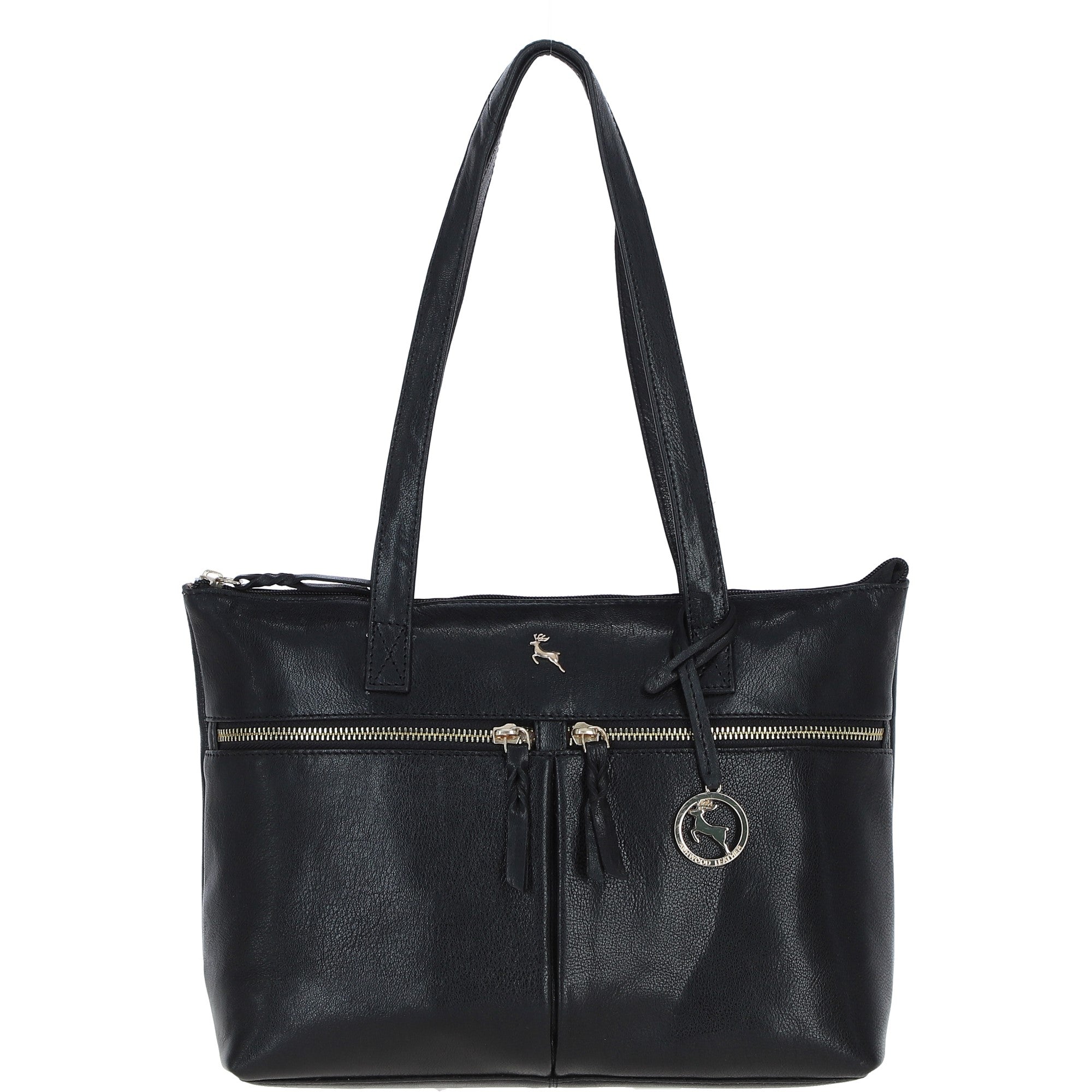 Ashwood Sleek Leather Tote Bag Black: Amelia