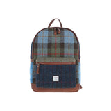 Ashwood Leather & Harris Tweed® Cloth Multi Colour Backpack Tan/Mix: TW-83-21-TM