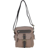 Fenland Canvas & Leather Crossbody Bag Mud/grey: FEN-752