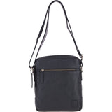 Mens Leather Messenger Bag Black: Logan