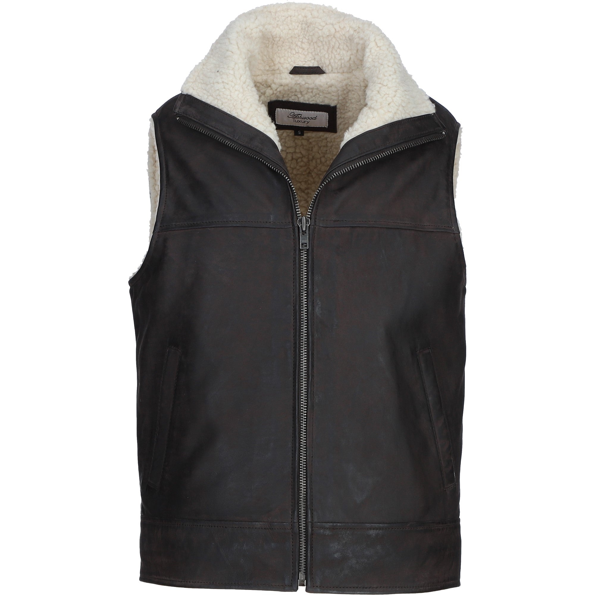Ashwood Men's Leather Waistcoat Brown: SIGMA