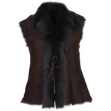 Toscana Suede Leather Gilet Brn/Brn: KB-42