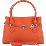 Premium Leather Shoulder Bag with Detachable Crossbody Strap Orange: Y-56