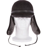 Leather Hunting Trapper Hat With Sheepskin Fur Brown Brissa: 018S